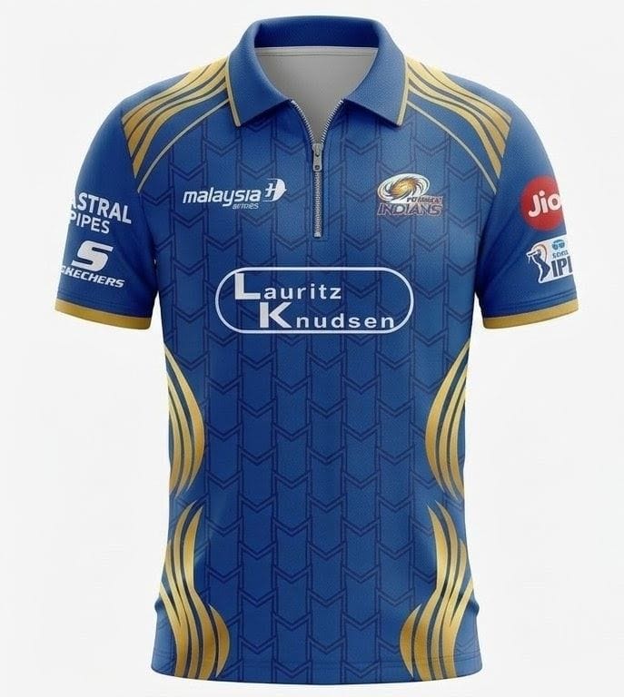 Blue Gold Cricket Jersey – Premium Dry Fit Sports T-Shirt for Men