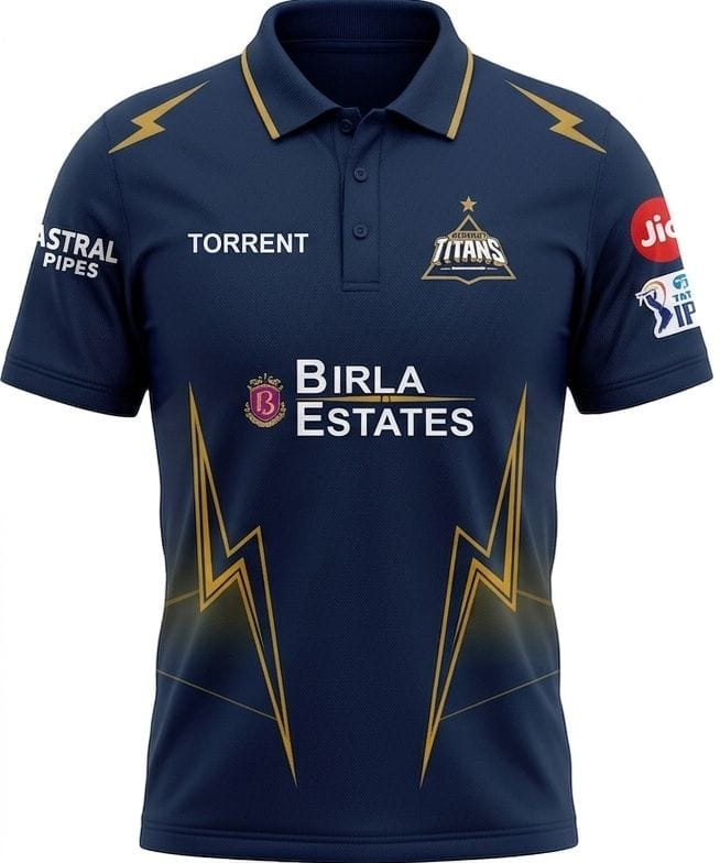 Navy Blue Lightning Cricket Jersey – Premium Dry Fit Sports T-Shirt for Men