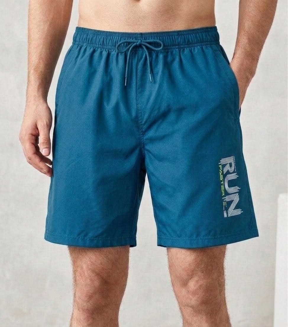 Men’s Teal Blue Athletic Shorts with Drawstring | Comfortable Lightweight Activewear Shorts