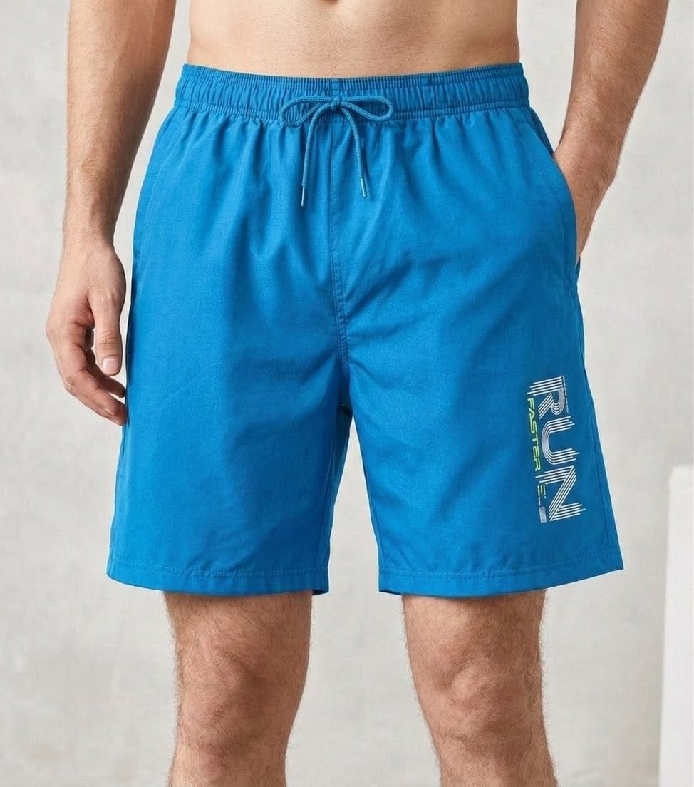 Men’s Sky Blue Sports Shorts | Lightweight Breathable Summer Shorts with Drawstring
