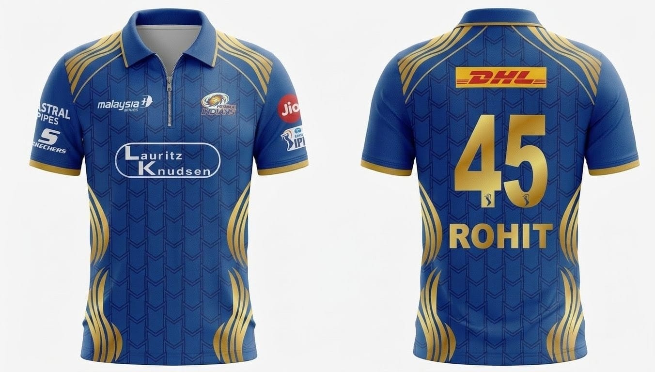 Blue Gold Cricket Jersey – Premium Dry Fit Sports T-Shirt for Men