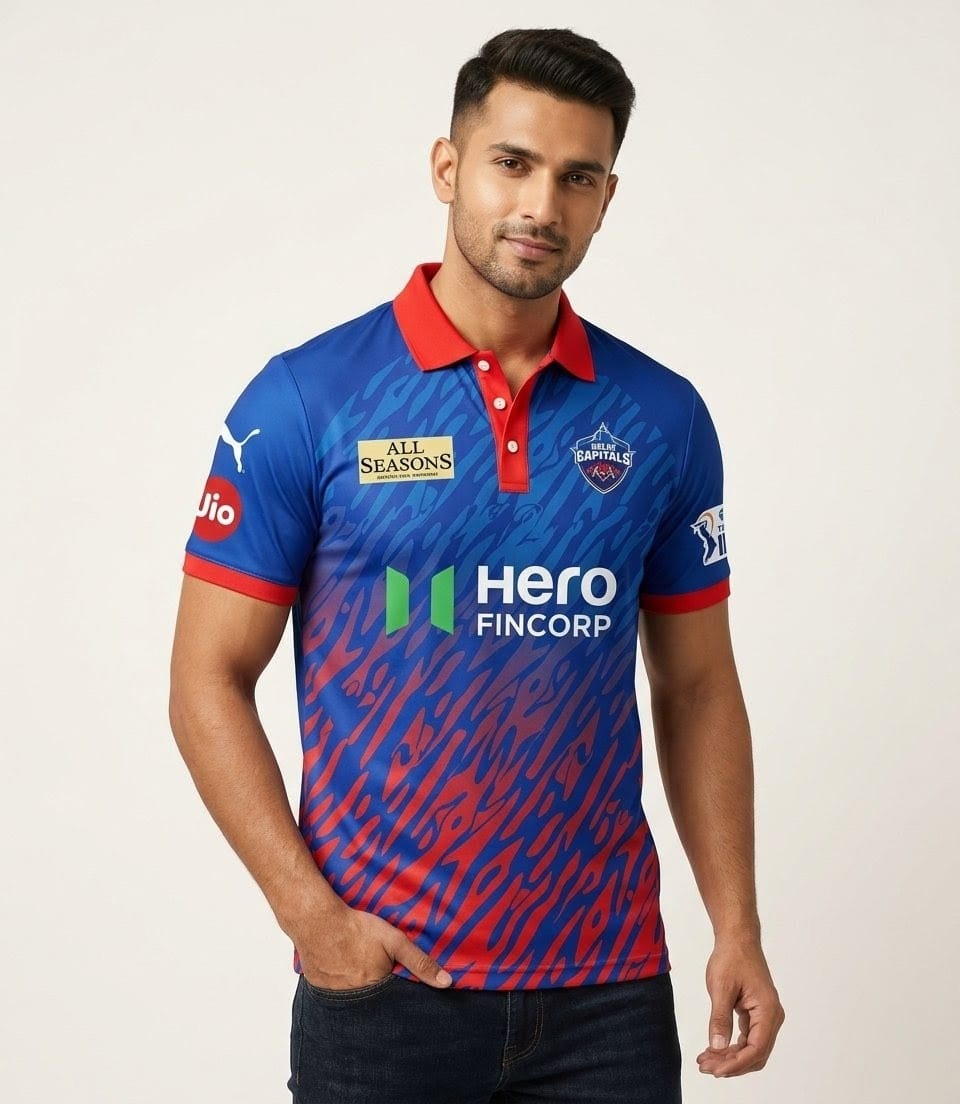 Premium Cricket Polo Jersey – Blue Red Dry Fit Sports T-Shirt