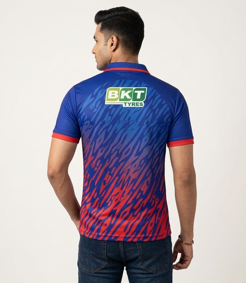 Premium Cricket Polo Jersey – Blue Red Dry Fit Sports T-Shirt